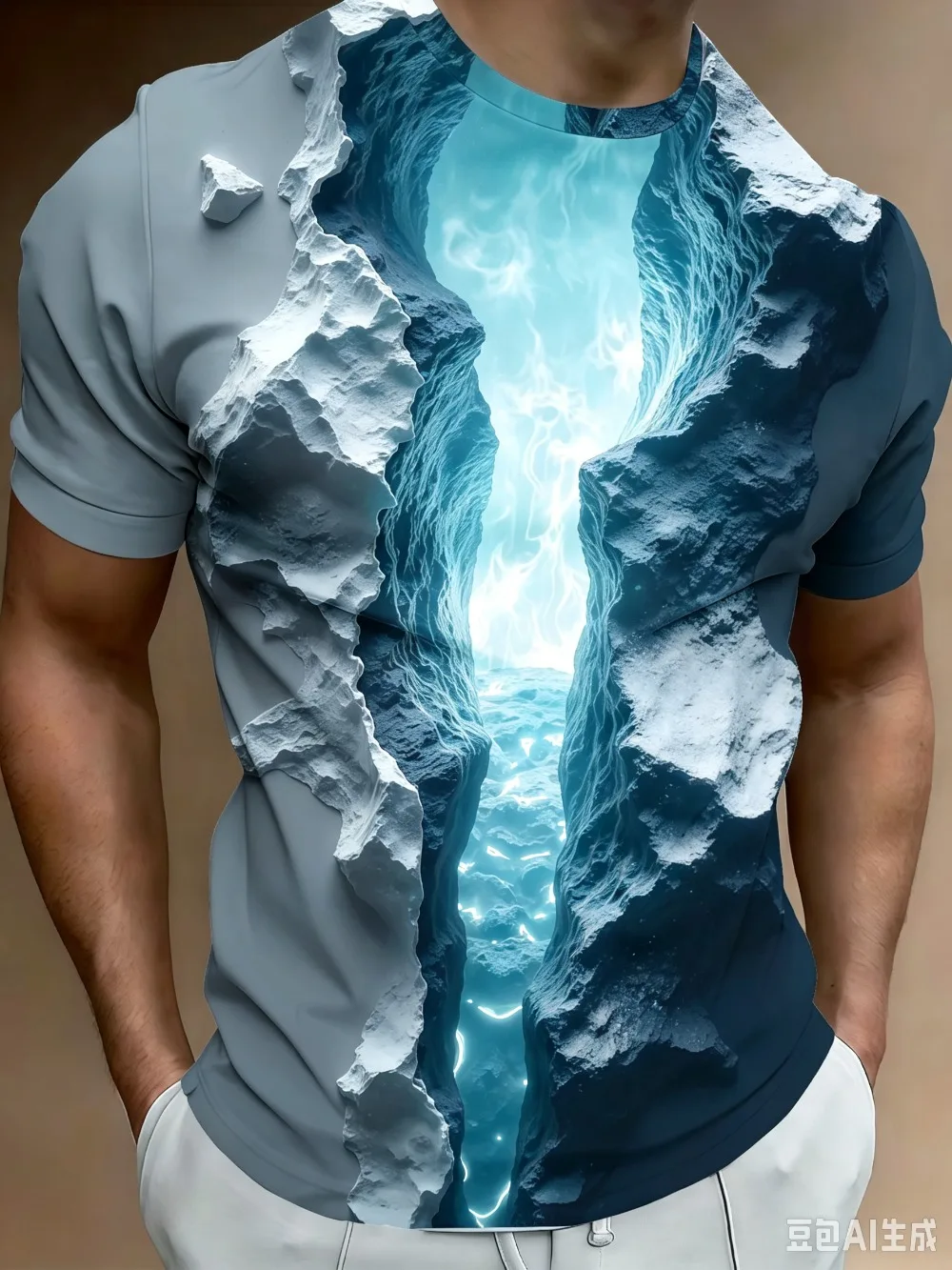 Volcano Lava Crack 3D Print Sport Quick-dry Breatha Men Casual T-Shirt Outdoor Street Fashion Harajuku Y2K parent-child clothing