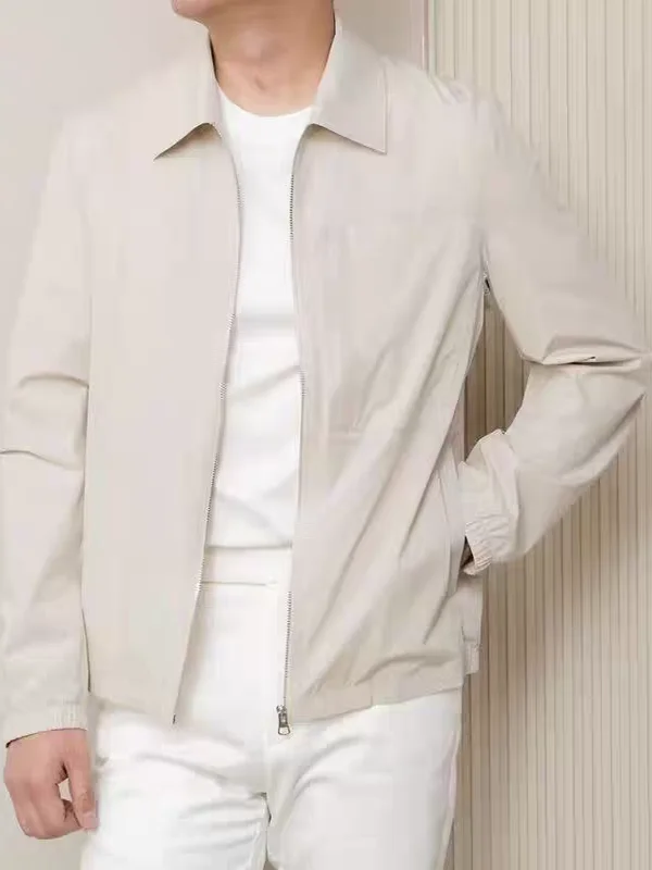 

Men's Lightweight Zipper Jaet Qui Dry Sun Protection Busin Casual Spring Summer Faionable Stand Fit Long Sve