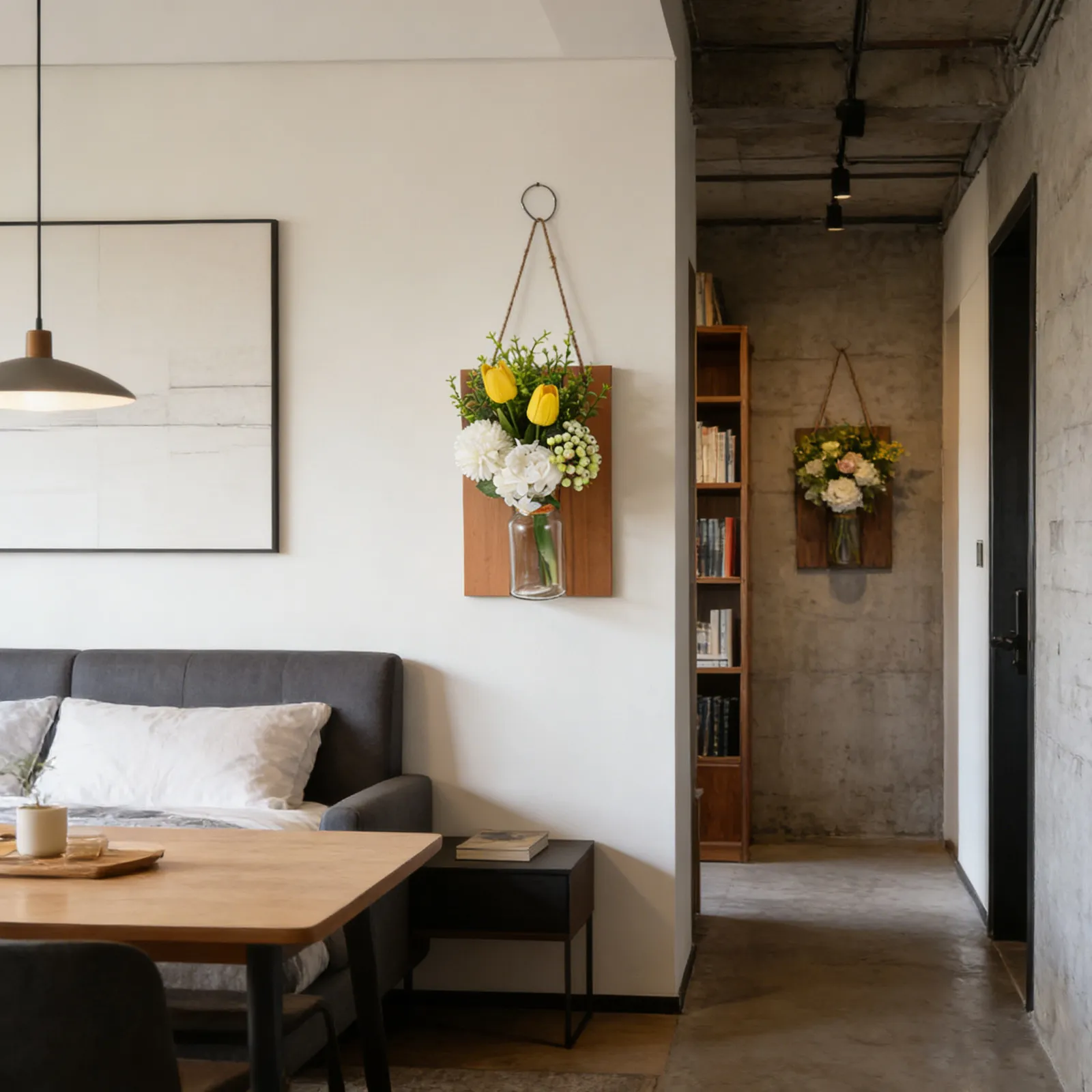 

Набор из 2 стеклянных настенных ваз для искусственных цветов, декор в стиле фермерского дома/прибрежном стиле, настенное украшение для спальни, гостиной, прихожей