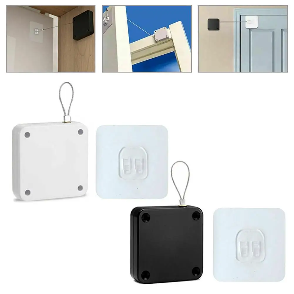 Automatic Sensor Doors Closer Punch-Free Automatic Telescopic Sliding Door  Stainless Steel Portable Tension Closing Device