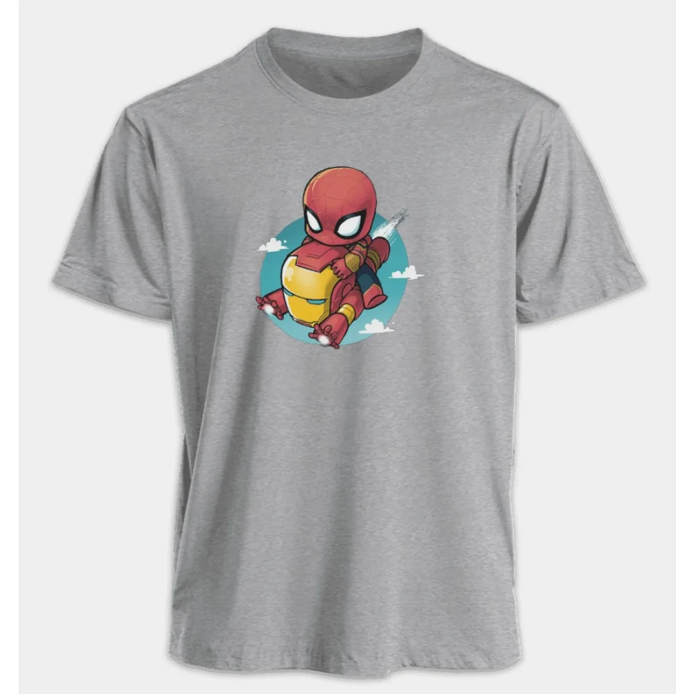 Marvel Men's and Women's T-shirts - Spider-Man Iron Man Summer American Style Spring and Autumn Sports Fitness Short Sleeves