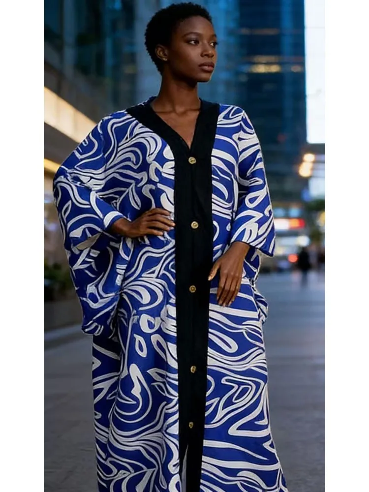 夏カバーアップ女性水着長袖ローブ水着 2026 新しいフラワープリントビーチホリデーマキシドレスカバーアップ