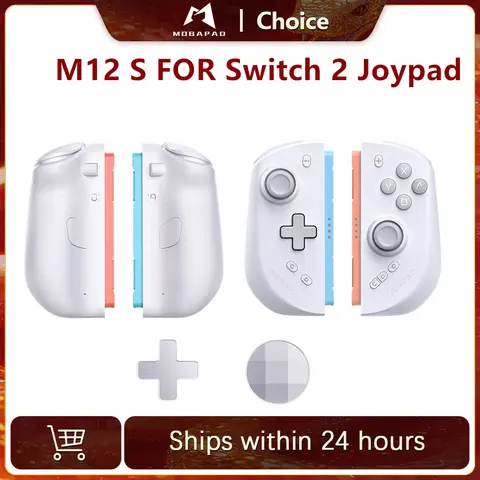 Mobapad M12 S White, GGamepa The Best 3rd Party Switch 2 Joycons Game Controller,