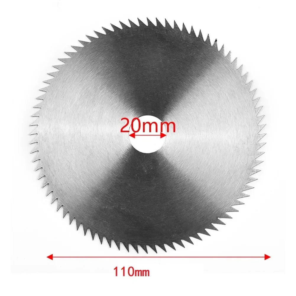 Lâmina de serra circular 75 dentes, 110mm, 16 ou 20mm, para madeira e plástico, ferramenta rotativa