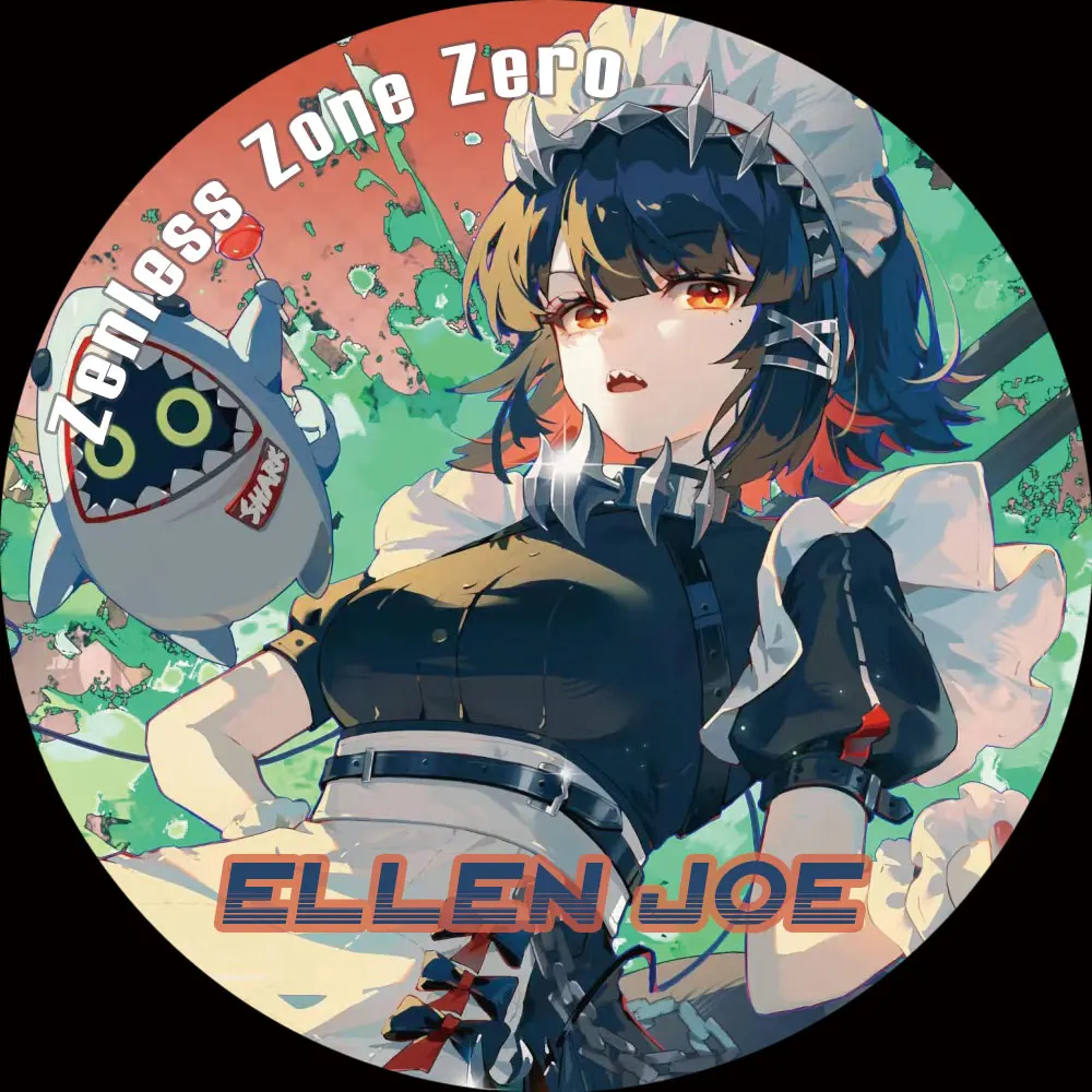 Anime Zenless Zone Zero Ellen Joe Cosplay Postcard Laser Ticket Keychain Badge Pendant Mascot Small Card Fans Halloween XmasGift