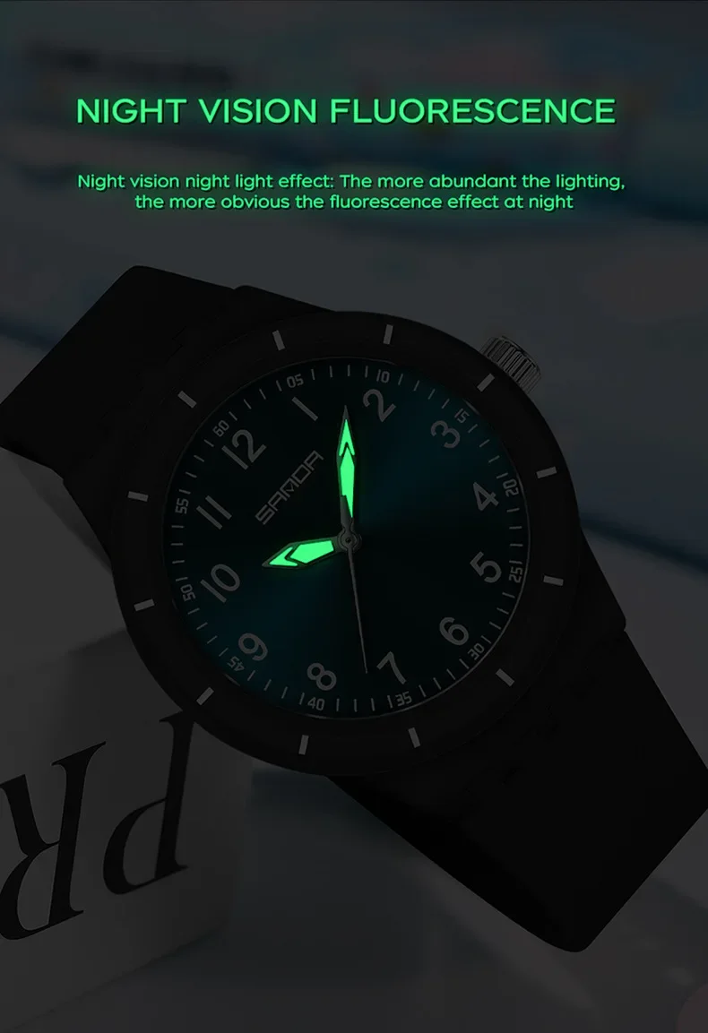 SANDA 9075 Quartz Watch For Man Woman Sport Waterproof Clock Simple Design Men's Wristwatch TPU Strap Watches