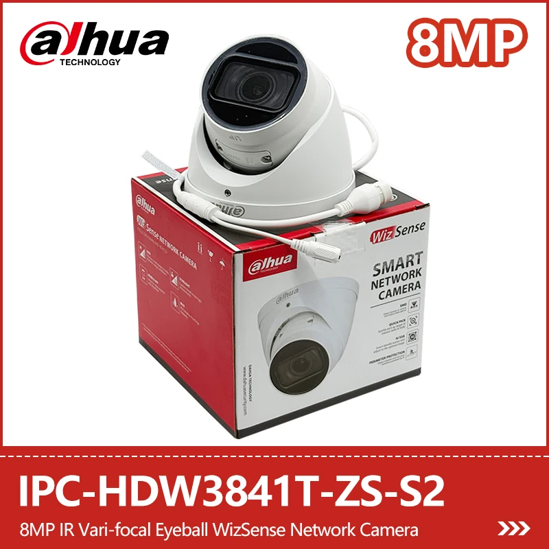 

Dahua 8MP IR Vari-focal IP Camera IPC-HDW3841T-ZS-S2 Outdoor Human&Vehicle Detection Built-in Mic PoE IP67 Security Protection