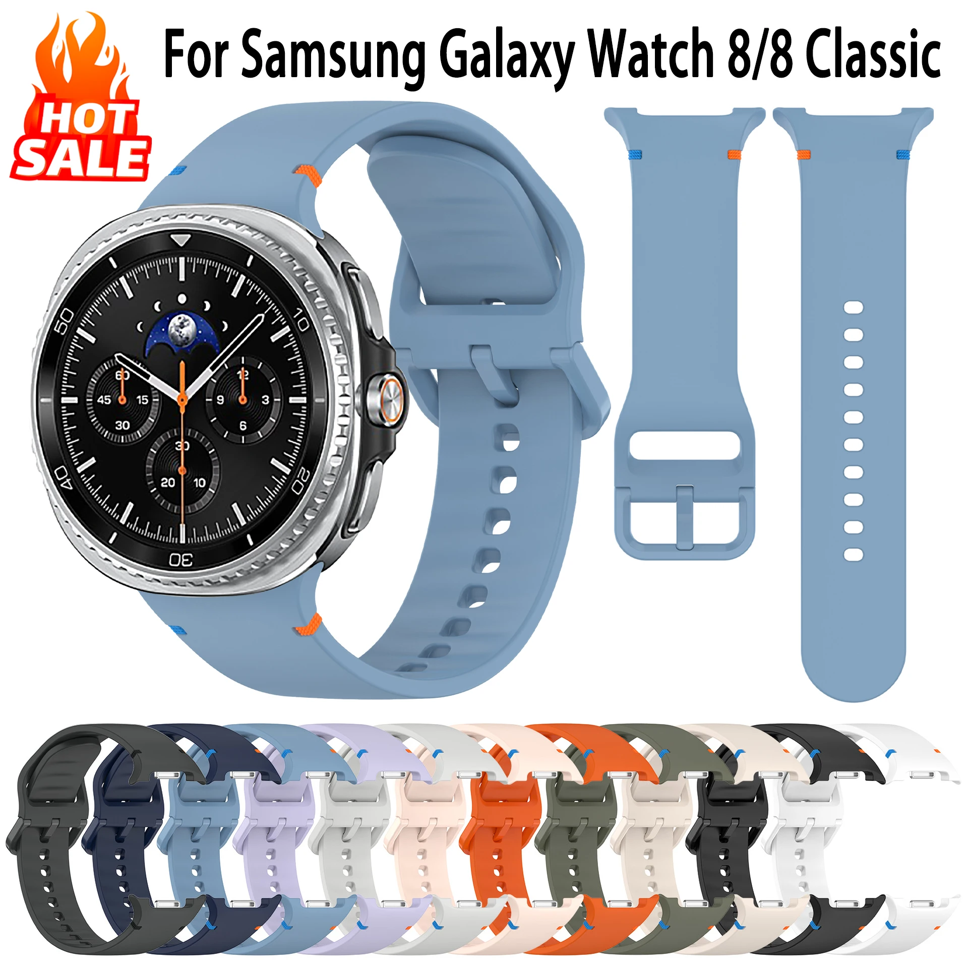 

Original Strap For Samsung Galaxy Watch 8 46mm Classic Bracelet Correa Galaxy Watch8 40mm/44mm silicone Smart Watch Sport Band