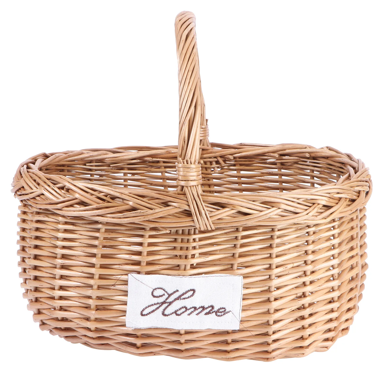

1Pcs Premium Willow Weaving Picnic Basket Brown Highquality Fruit Storage Container Outdoor Garden Tote for Kitchen Home Decor