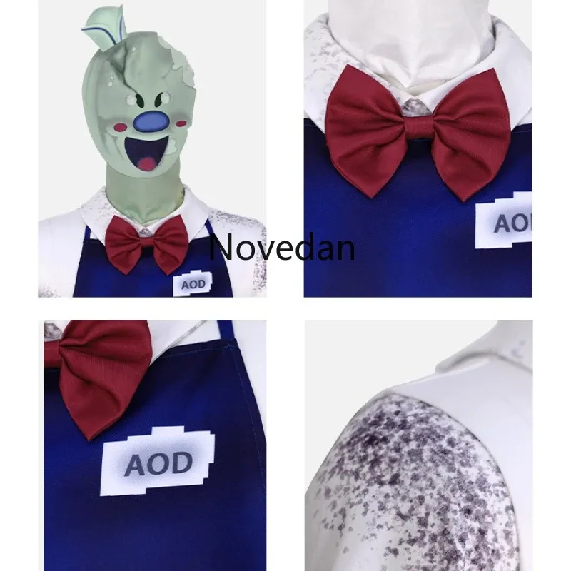 

COSda@Rod Horror Game Ice Scream Cosplay Mask Suit Jumpsuit Apron Adult Child Kids Costume Halloween Party Roleplay Clothes Outf