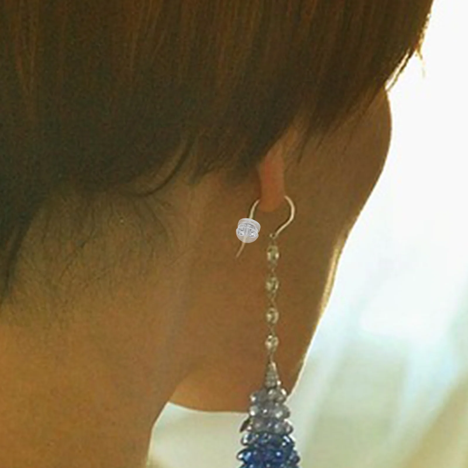 50 قطعة من حلق الذهب الأبيض البديل، مقابض متينة وخفيفة الوزن وآمنة لملحقات القرط المثقوبة