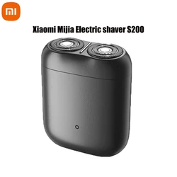 Xiaomi-Mijia s200スマート電気シェーバー,誘導,二重リング,湾曲面,取り外し可能,磁気,シェービングヘッド,防水,ipx7