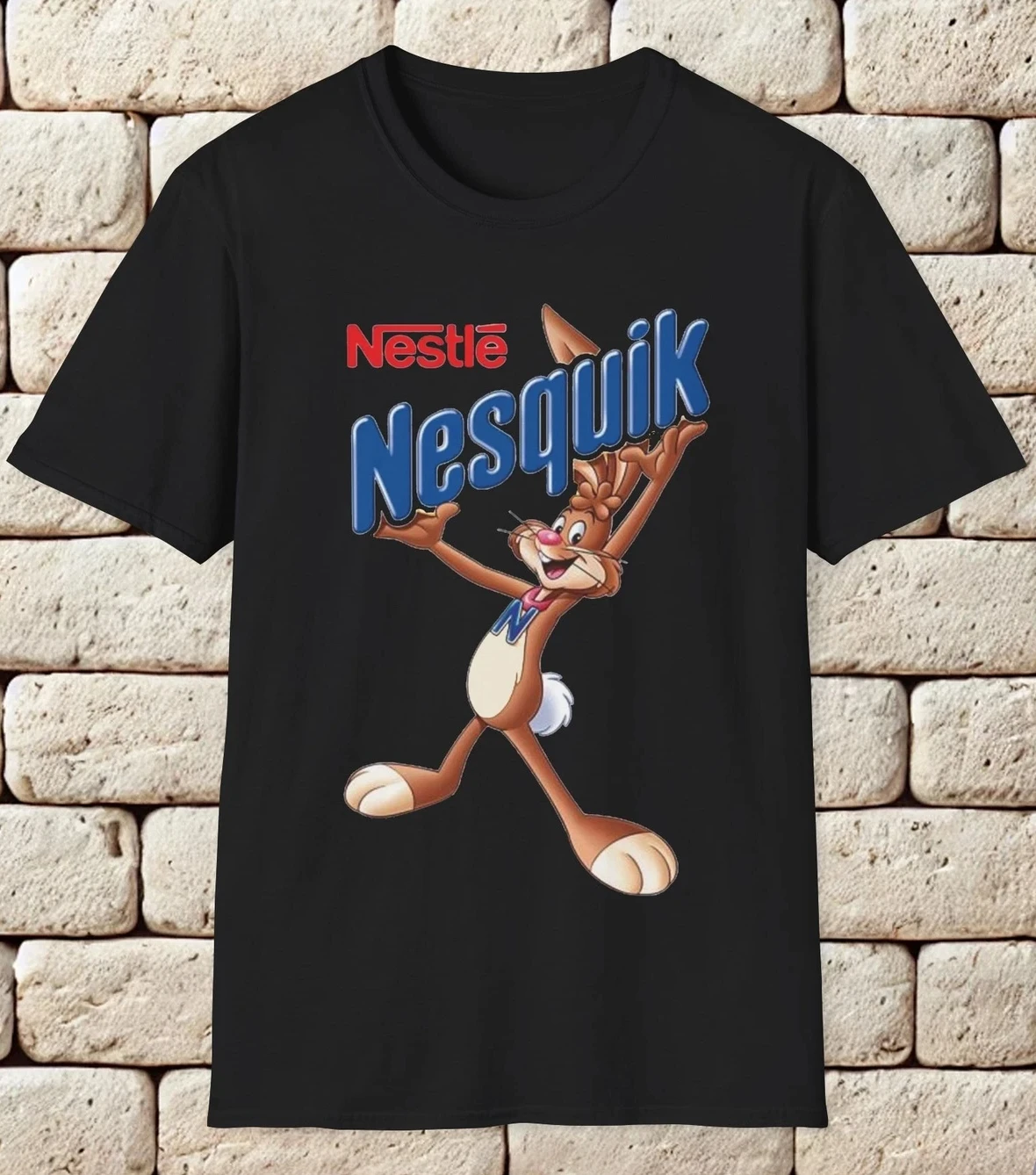Camiseta holgada de manga corta para hombre y mujer con estampado gráfico de logotipo Nesquik Nestlé para uso informal, ropa de lujo durante todo el año