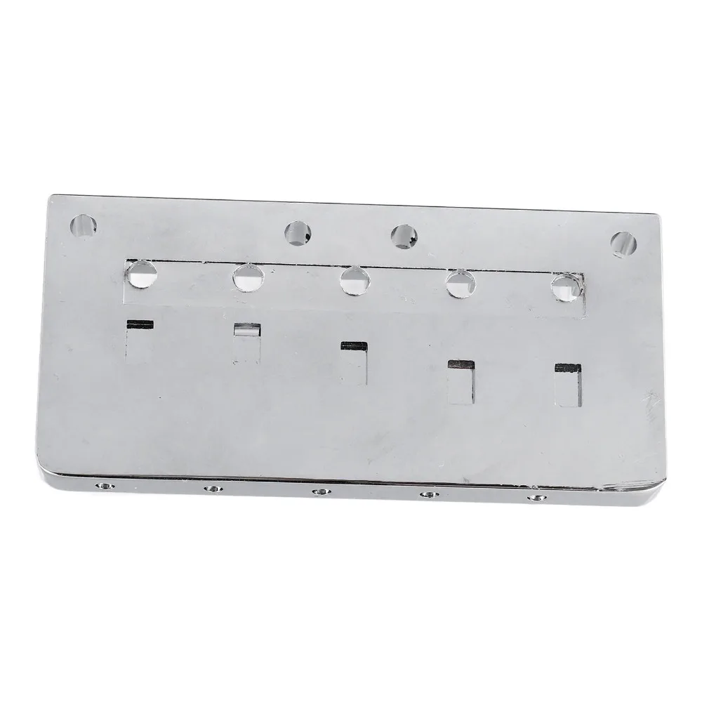 5 String Bass Bridge​ ​Micro Adjustable​ ​Locking Screws Fixing​ ​Flip Top Micro Adjustable Bass Bridge ​Black/​Silver Flip Top