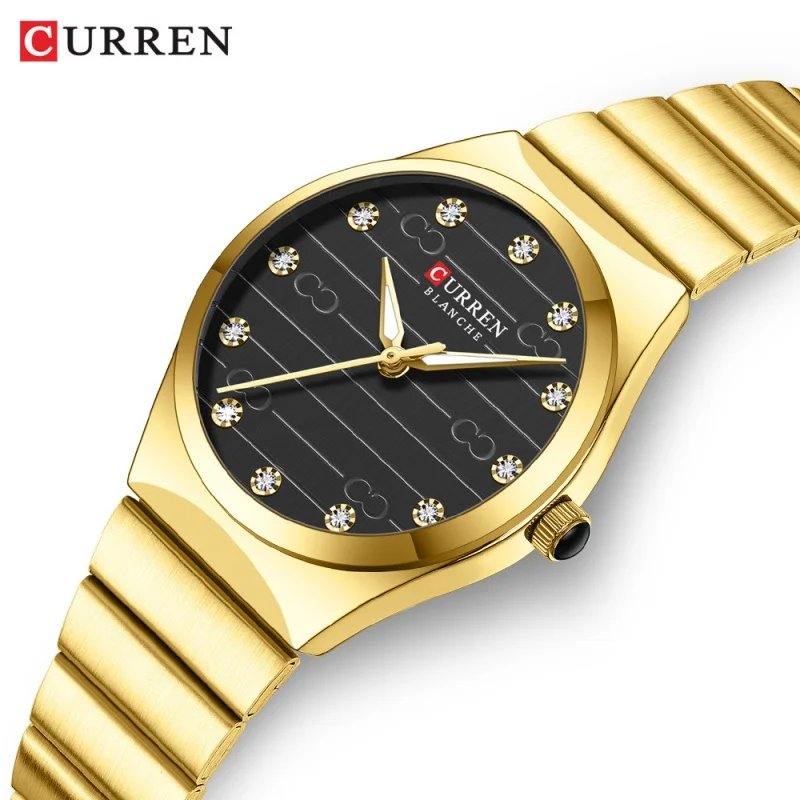 

CURREN 9110 Classic Elegant Women's Watch Luxury Women's Girls' Watch Stainless Steel Bracelet Compact Waterproof Clock Gift