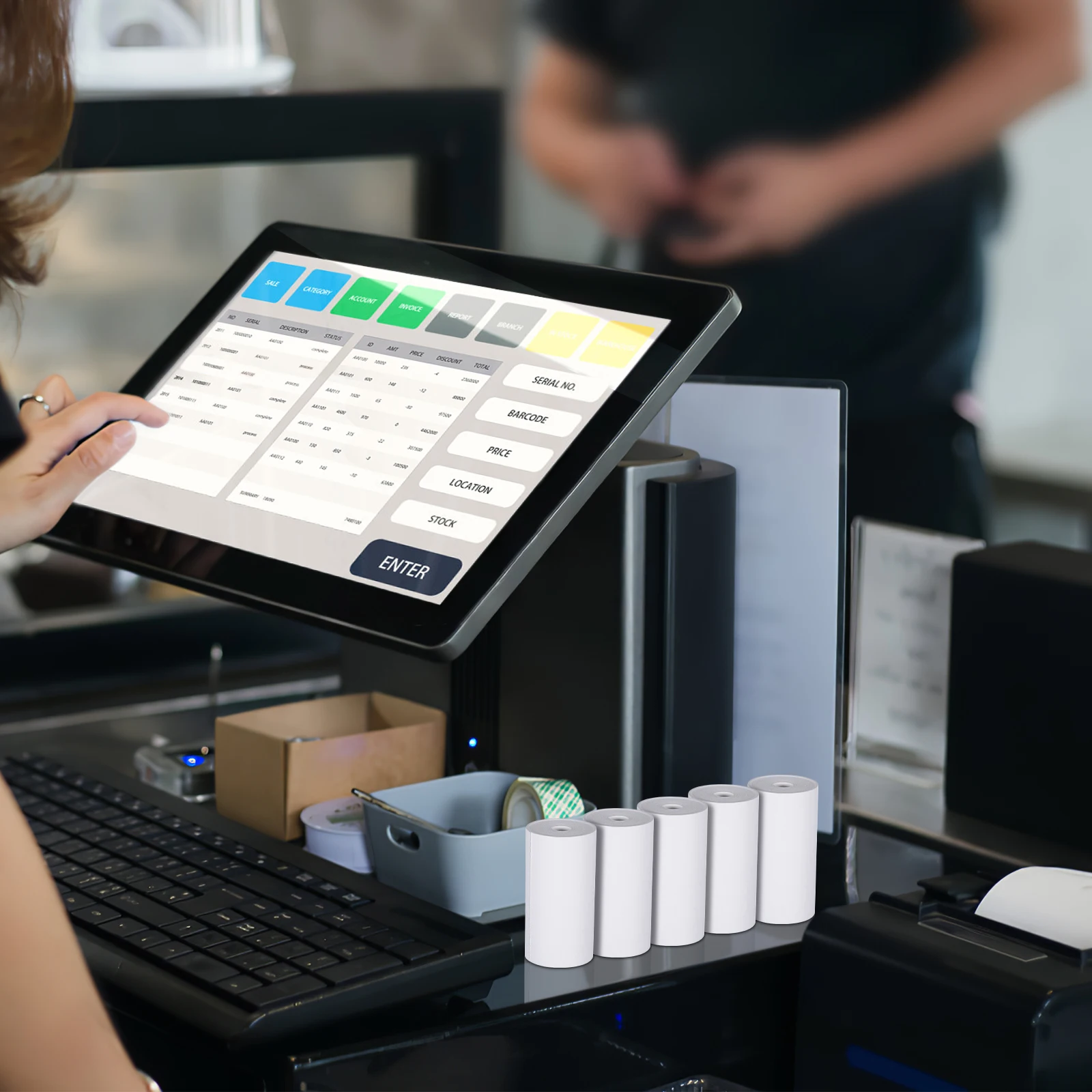 

5 Rolls Roll For Cash Register Printer Smooth Flat Surface Clear Printing Receipt Thermal Paper Rolls Labels For Thermal Printer