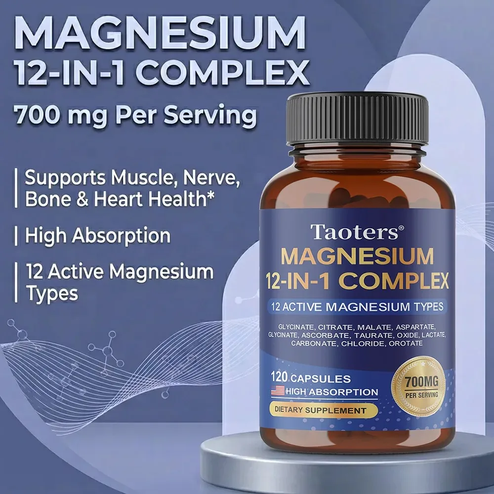 Magnesium 12-IN-1 Complex - Supports Heart and Bone Health, Aids Relaxation, Improves Muscle Strength, and Boosts Immunity