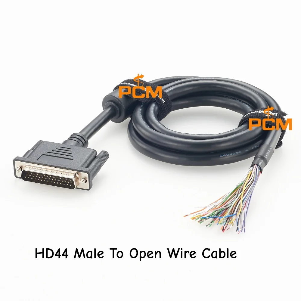 HD44 Male to Open Wire Cable 44Pin D Sub Breakout Cable Industrial Control Wiring Harness for PLC Automation System