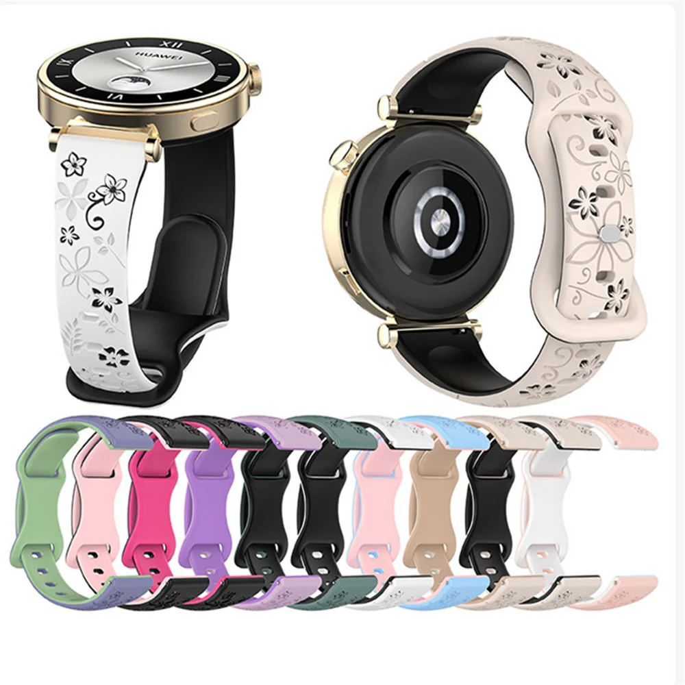 12mm 16mm 18mm 20mm 22mm universal liberação rápida silicone cores duplas pulseira de relógio cinto à prova dwaterproof água para huawei relógio gt4 pequeno pré