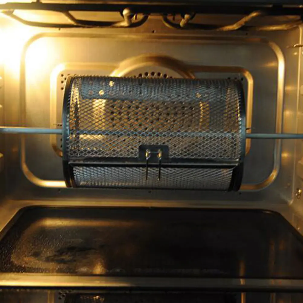 

Нержавеющая клетка на гриле из нержавеющей стали, корзина для барбекю для выпечки орехов, практичный кухонный гаджет с равномерным подогревом