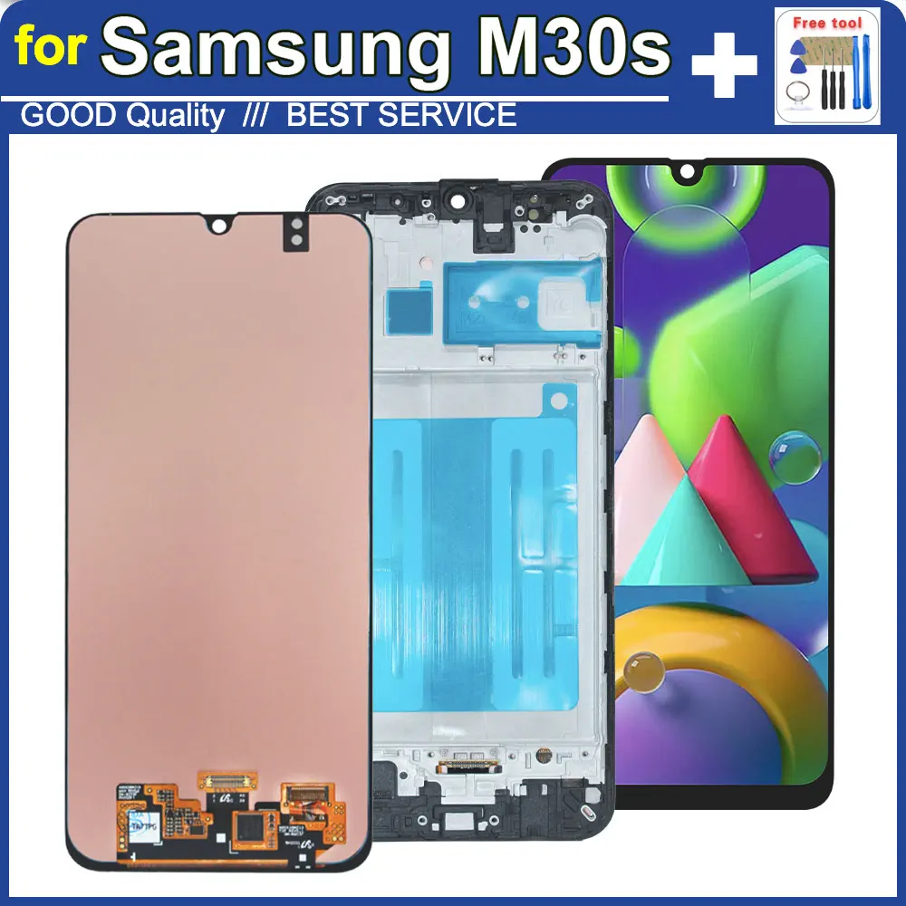LCD for Samsung Galaxy M30s LCD Display Touch Screen Digitizer Assembly Replacement for Samsung M30s M307 Phone LCD with Frame