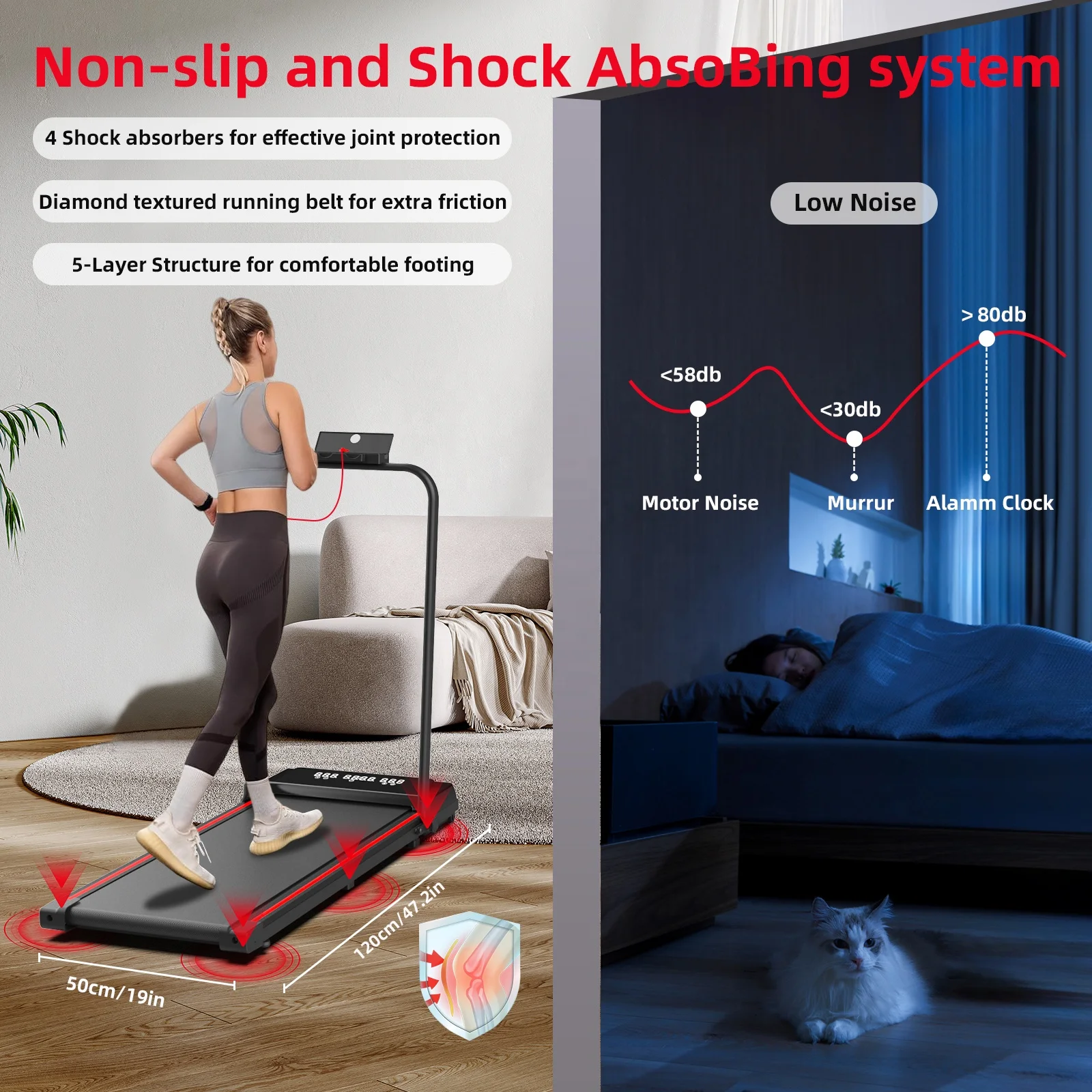 Tappetino da passeggio portatile pieghevole Mini sotto la macchina per tapis roulant da scrivania che corre il fitness manuale elettrico