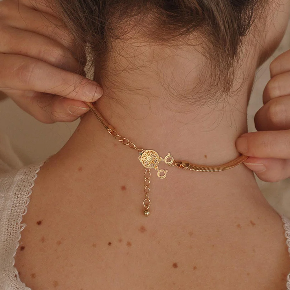 Colar em camadas fecho conector de jóias design durável fácil em camadas olhar presente para amigas namoradas