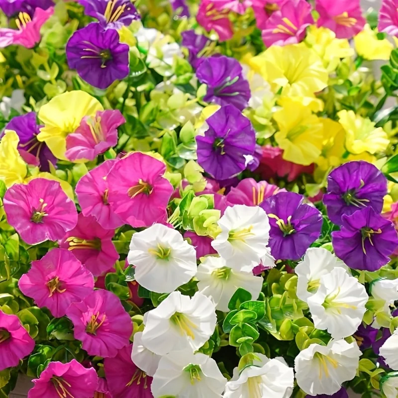 350 flores = 10 ramos de flores artificiales, flores artificiales de gloria de la mañana - Flores artificiales realistas resistentes a los rayos UV para decoración exterior, adecuadas para macetas de margaritas coloridas en puertas delanteras, porches, pa