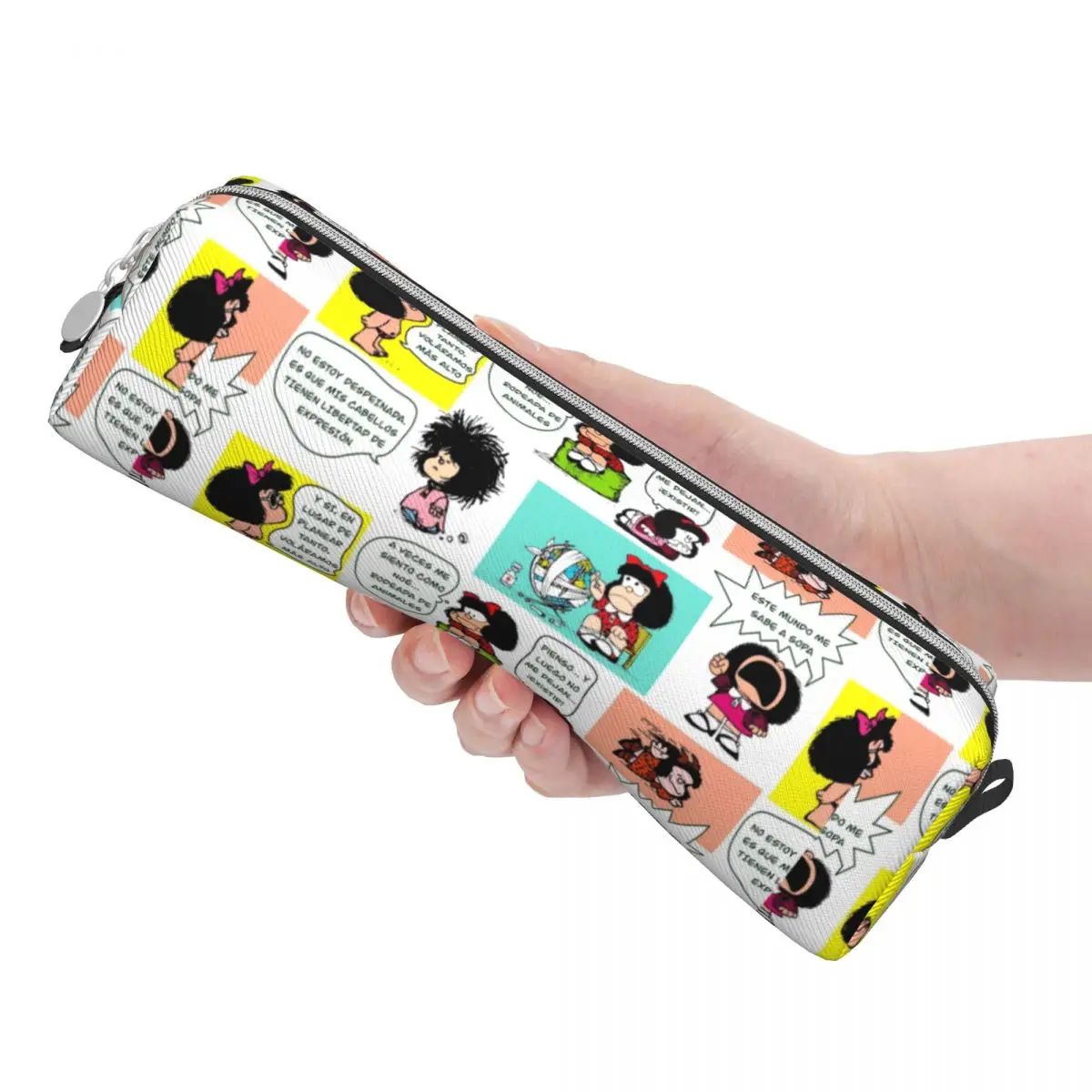 Mafie Cartoon Mafalda Pencil Cases Fashion Kawaii Anime Pen Box Bags Girls Boys Big Capacity Office Zipper Pencil Box