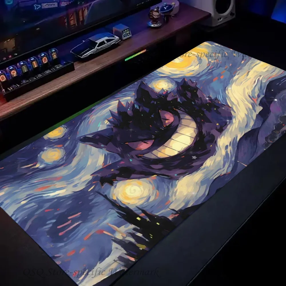 1pc Gengar Floor Mat Mouse Mat Desk Mat With Pad Gaming Accessories Prime Gaming XXL Keyboard Pad Padding Mat