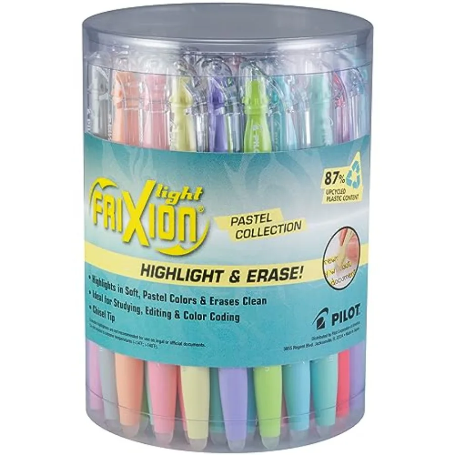 

Набор из 36 стираемых маркеров FriXion Light Pastel с клиновидным наконечником, разноцветные, эстетичные – идеально подходят для школы и ведения дневников.