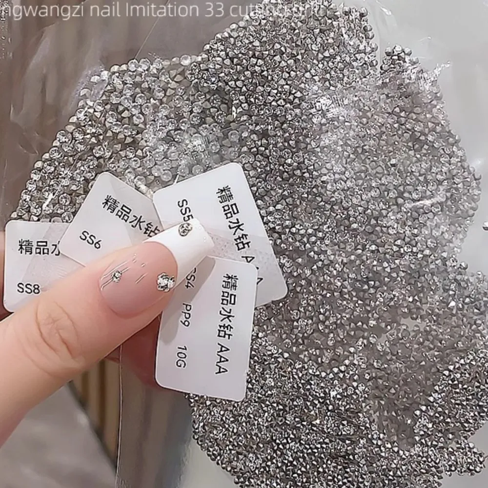 1440PCS Top Sparkle Exquisite 33 Cut Mini Pointed Round Diamonds Nail Art Rhinestones Jewel Decorations Manicure Charms Supplier