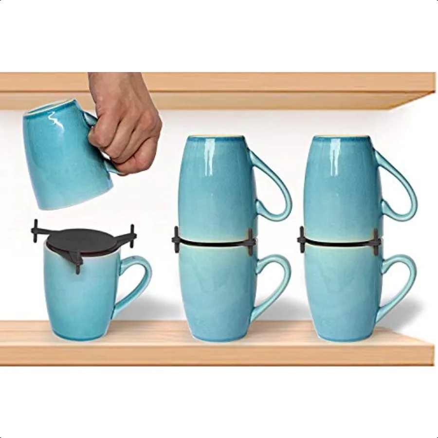 

ELYPRO Coffee Mug Organizers and Storage Kitchen Cabinet Shelf Organizer Cupboard and Pantry Organization Expandable Stackable