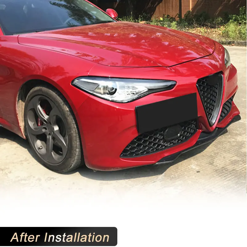 Carbon Fiber Front Bumper Lip Spoiler for Alfa Romeo Giulia Sport Sedan 4-Door 2015-2020 Car Front Lip Chin Apron Guard Body Kit