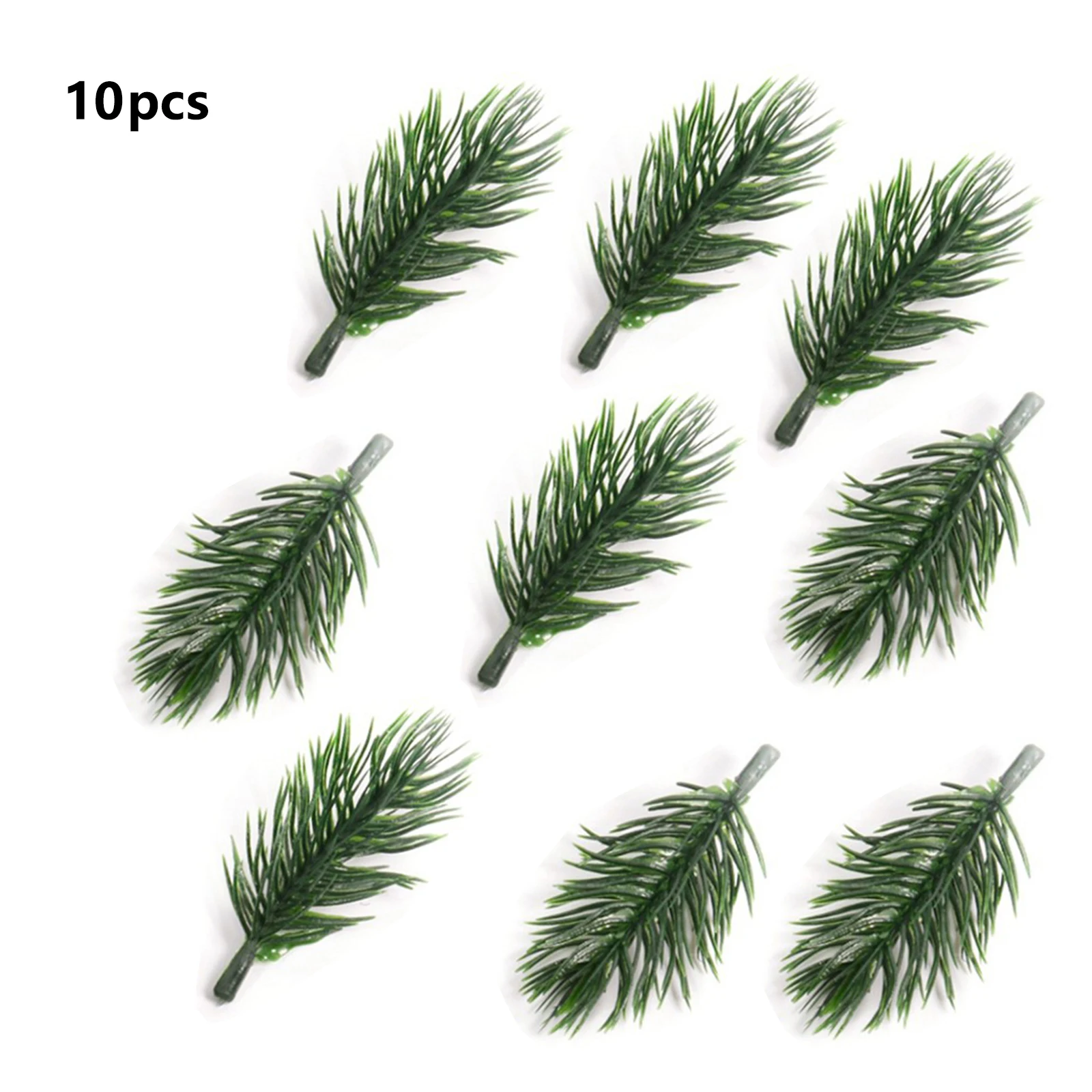 10Pcs Artificial Green Plants Pine Needles Branches for Christmas Tree Wedding Party Decoration DIY Garland Wreath Embellishing