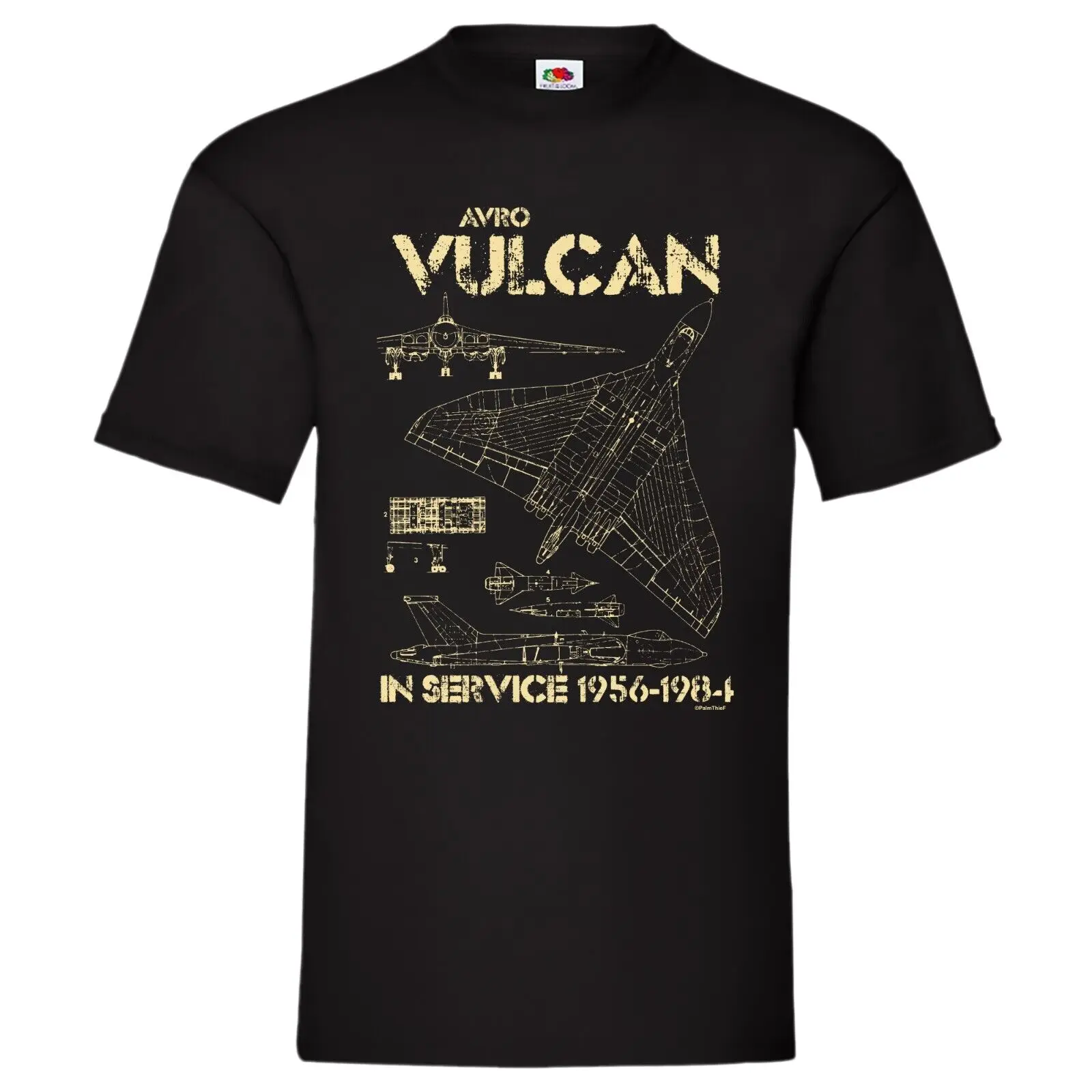 AVRO Vulcan RAF Strategic Bomber T-Shirt Plane Aircraft Blueprint Size S 5XL