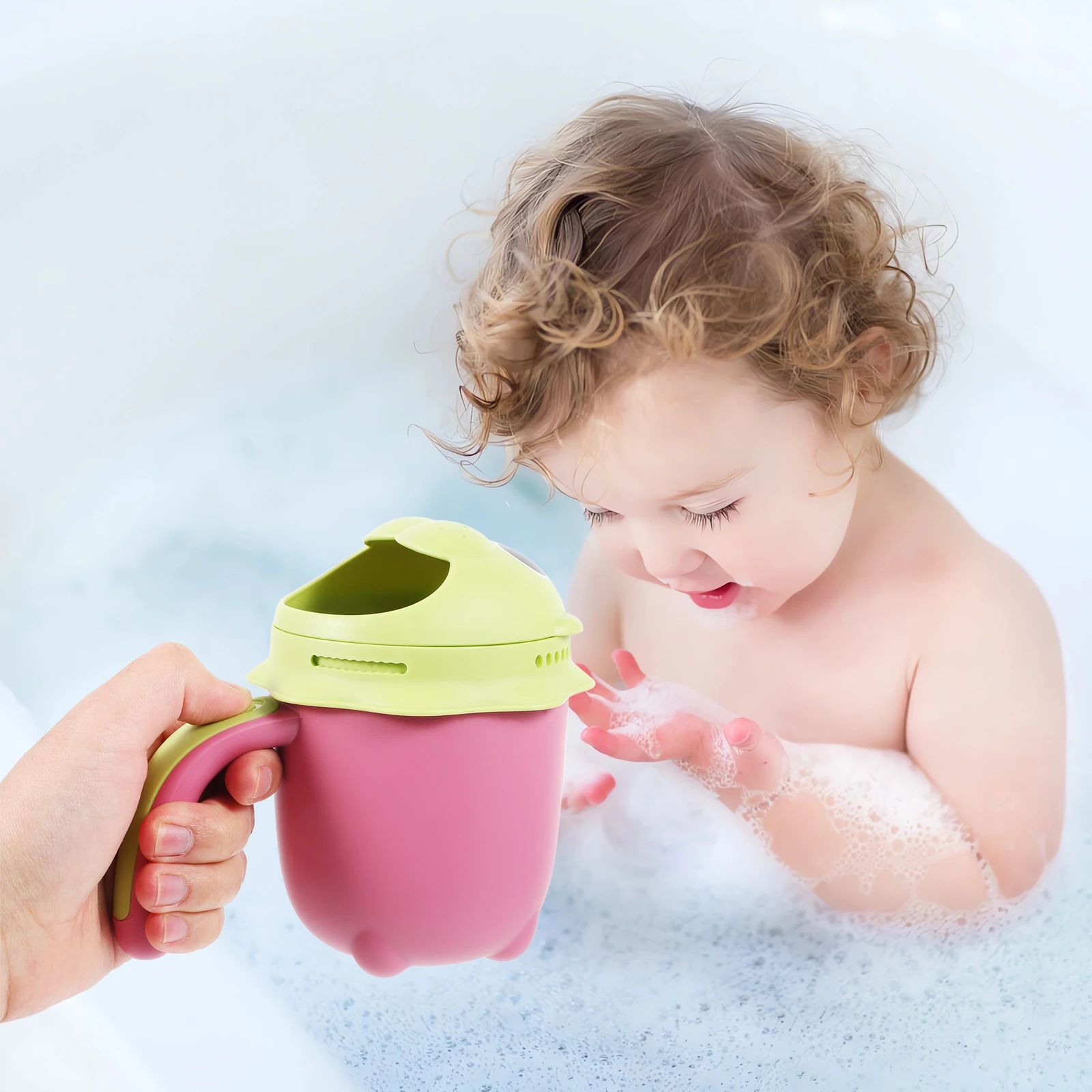 

2PCS Rinse Cup for Baby Shampoo Hair Washing PP Plastic Large Capacity Water Pourer Red Baby Bath Rinser Shower CupBaby Bath