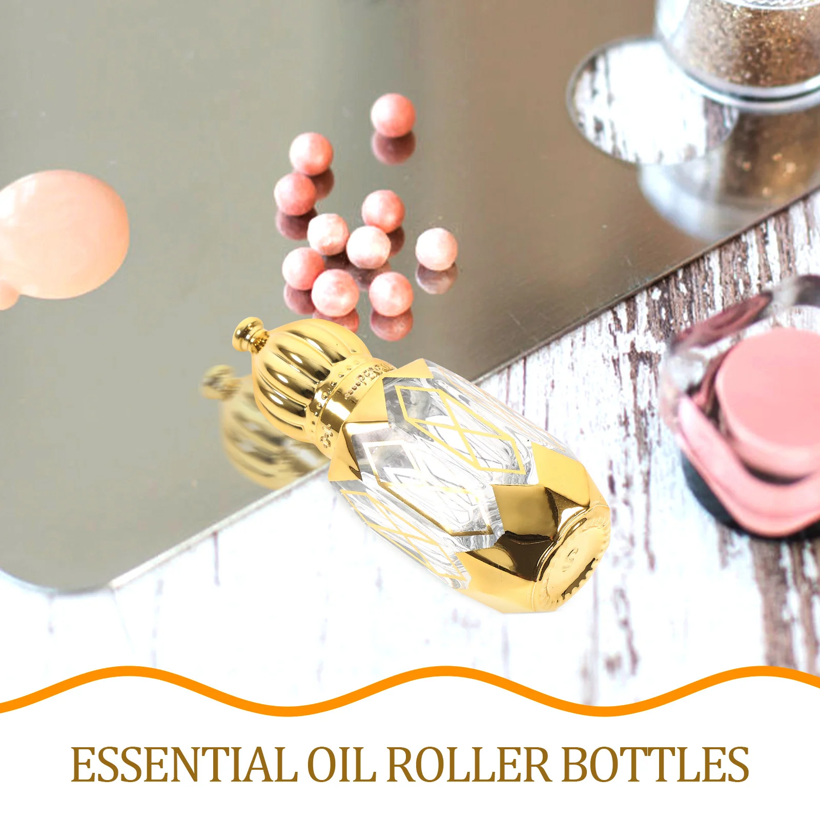 

2Pcs Empty Perfume Bottle Glass Roller Travel Mini Refillable Container for Essential Oil Portable Dispenser Leakproof Small