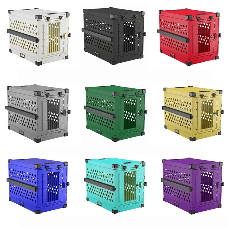 For Portable Folding Pet Carrier Collapsible Single Dog Crate Metal Cages For Dogs Car Travel