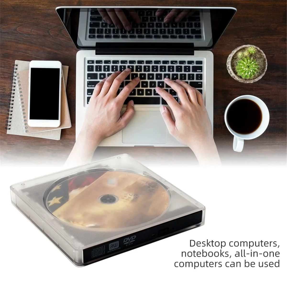 ABME المحمولة CD/DVD الموقد USB 3.0 نوع C رقيقة جدا محرك أقراص DVD Rom في الهواء الطلق DVD سائق إلغاء الضوضاء قارئ بصري