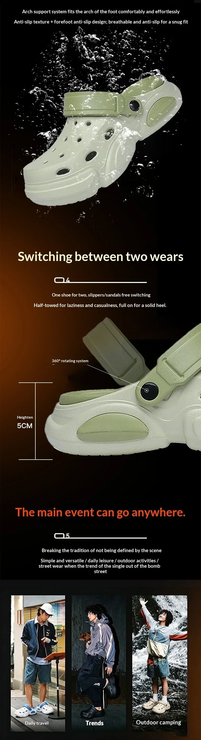 2026 Sommer Herren-Slipper Outdoor-Sandalen Strand Bequeme EVA Weiche Slides Clogs Lässige Gartenschuhe Herren Indoor-Hausschuhe – Detail 6