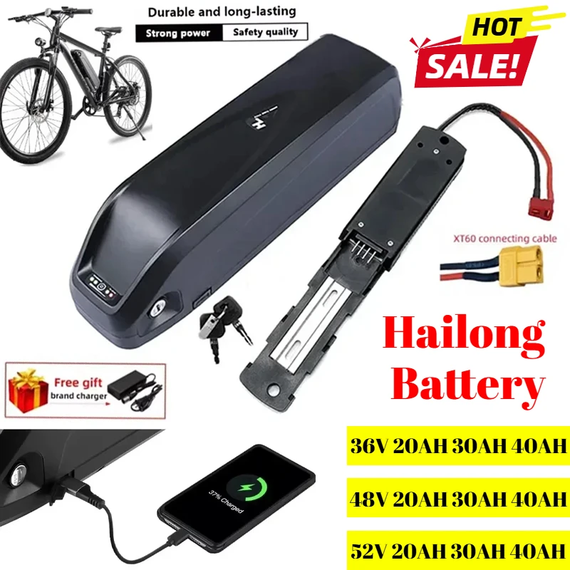 

Brand New 48V Battery 36V Hailong Electric Bicycle Polyester DP-9, BMS 18650 Cell, Lithium-ion Battery 36V 48V 52V 40AH Durable
