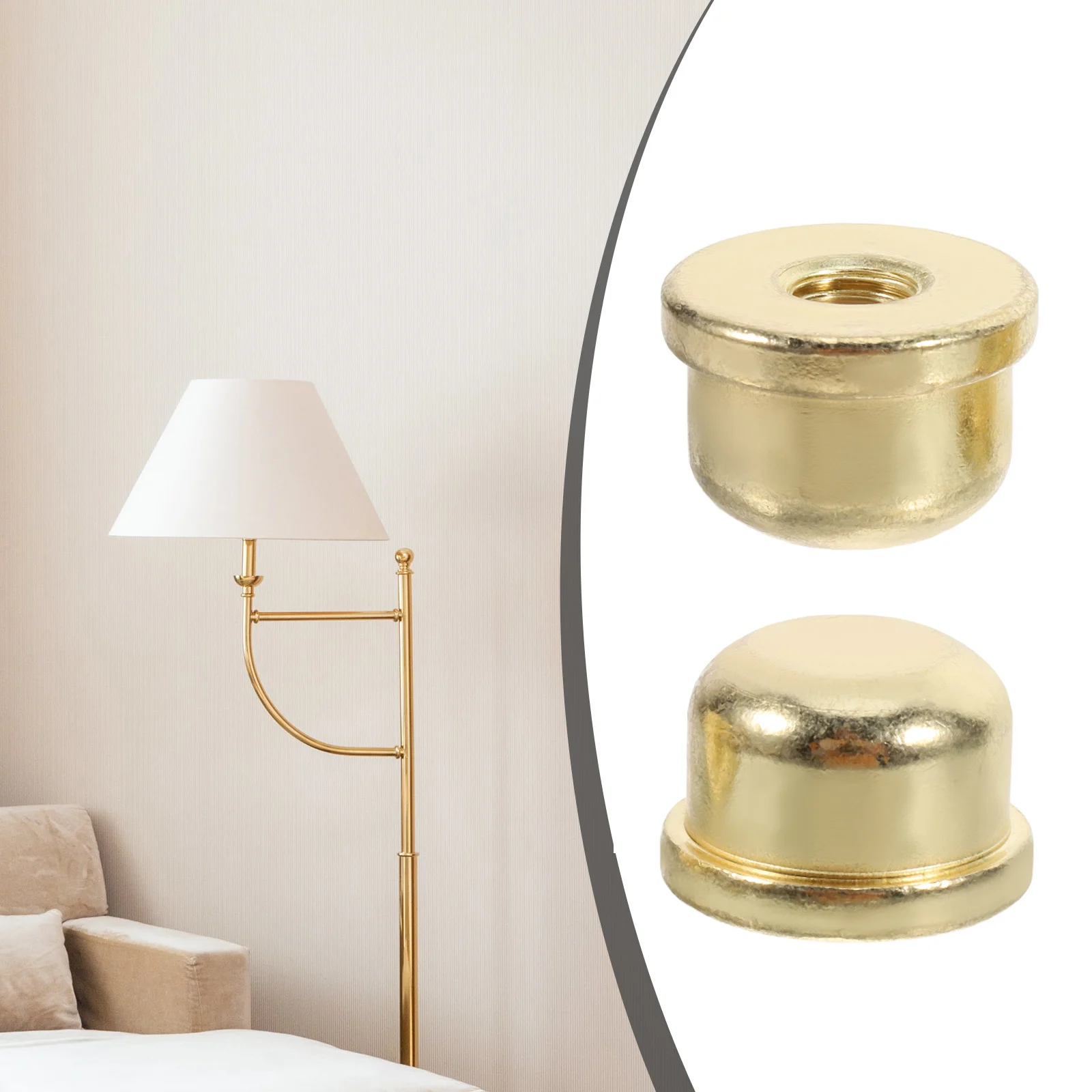 Adaptateur de capuchon d'embout de lampe, bouton décoratif en laiton pour lampadaires de Table, abat-jour, support de harpe, accessoires, supports d'abat-jour, 2 pièces