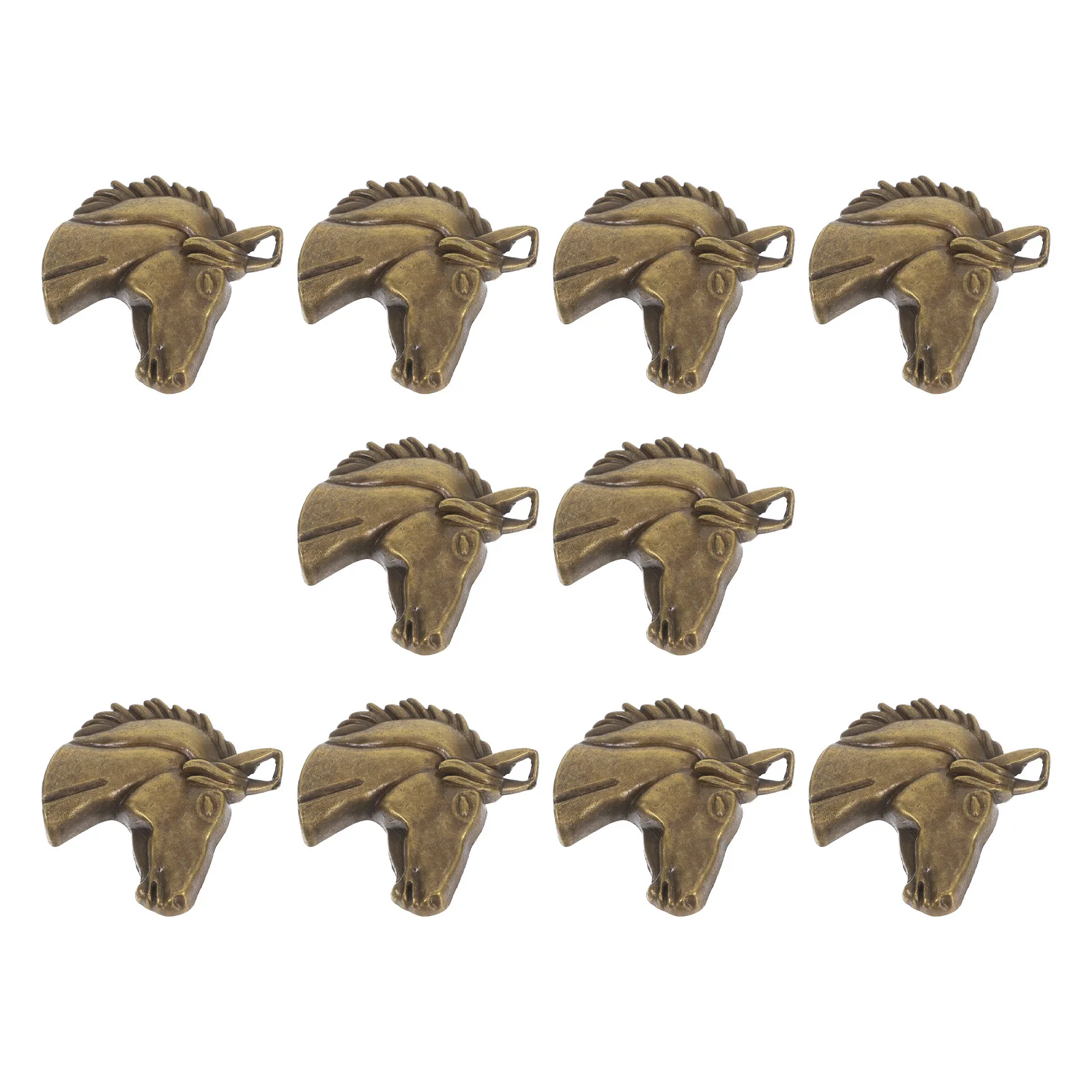 

10Pcs Durable Horse Head Pendant Versatile DIY Necklace Accessories for Women Equestrian Jewelry Making Craft Supplies