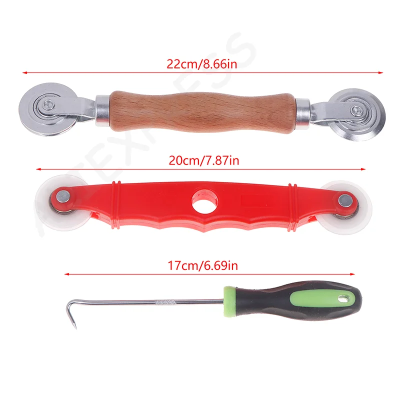 طقم عجلة ضغط شبكية لباب الشاشة مكون من 3 قطع، أدوات إصلاح أسطوانة تثبيت النافذة