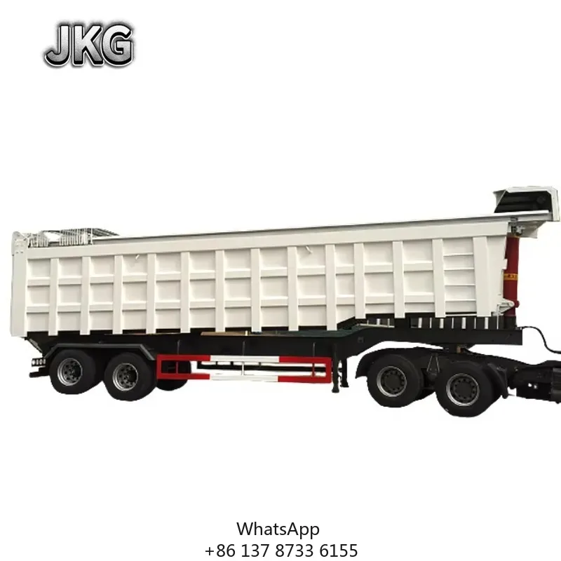 

JKG Dump Trailer Hydraulic Cylinder Aluminium Tipper Trailer 3 Axles 60 Tons Tipper Dump Semi Trailer