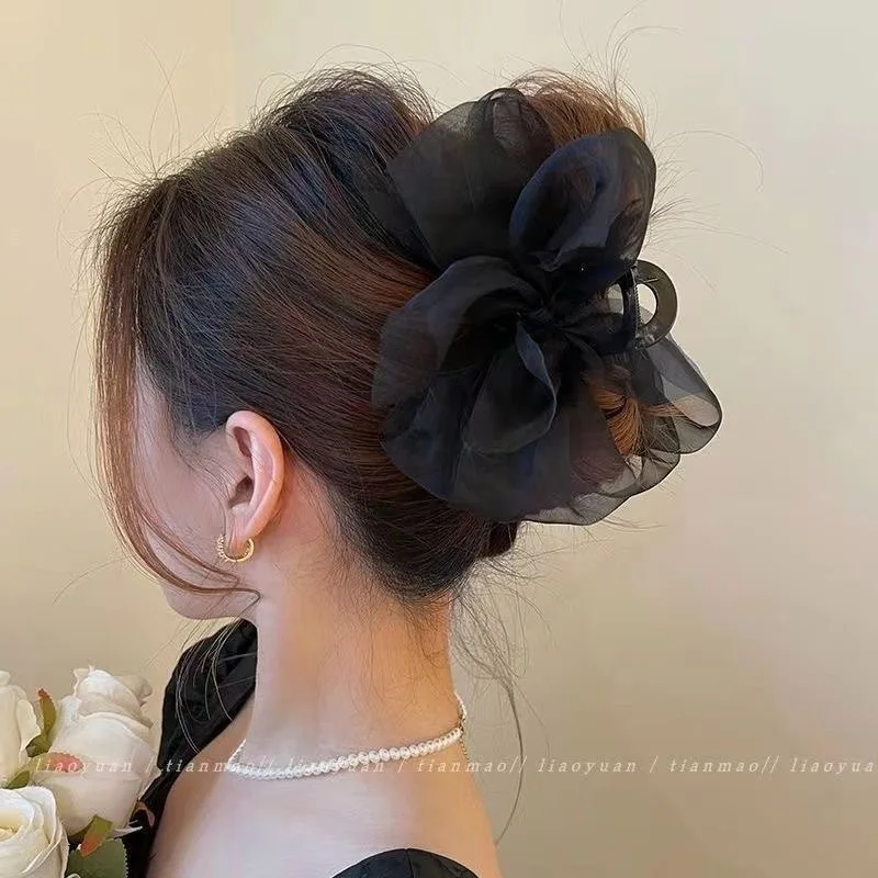 Nieuwe Mesh Boog Grip Clip Vrouwelijke Paardenstaart Vlecht Haar Klauw Clip Elegant Meisje Haar Clip Haaraccessoires Cadeau Hoofdtooi