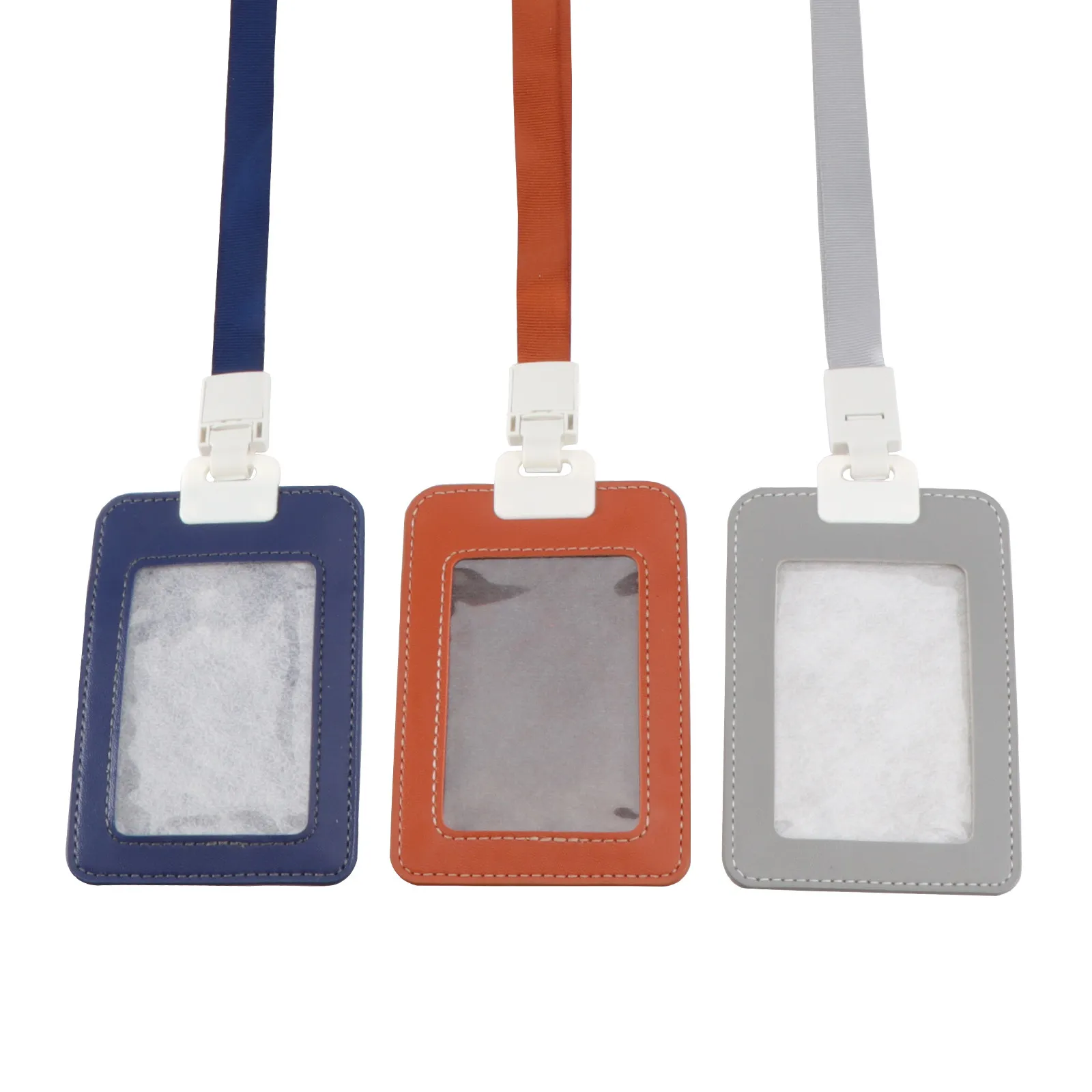 

Набор из 3 вертикальных держателей для ID-карт из ПУ с прозрачной передней крышкой для удобного хранения деловых удостоверений