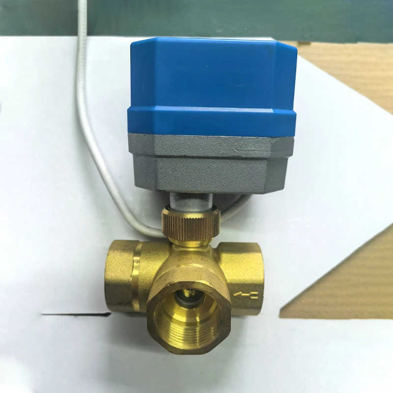 220 فولت 24 فولت النحاس صمام كروي مزود بمحرك 3-سلك 2 التحكم صمام كهربائي المحرك الكرة صمام #3