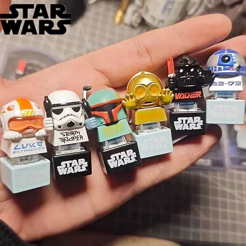 

In Stock Star Wars Genuine Keycaps Blind Box Boba Darth Stirmtroopiy Luke R2 D2 C 3po Anime Figures Desktop Trendy Toys Gifts